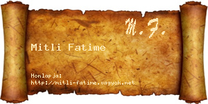 Mitli Fatime névjegykártya